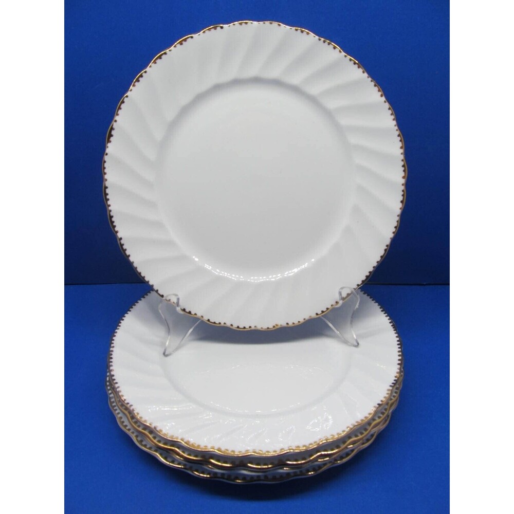 Gladstone Bone China "Old Grecian Flute" Set Of Five 8 1/2" Salad Plates VGC